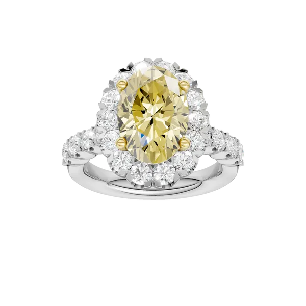 ELEGANT HALO RING (Yellow OVAL)/2CT, 3CTW Banks Jewelers Burnsville, NC