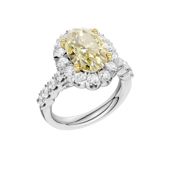 ELEGANT HALO RING (Yellow OVAL)/2CT, 3CTW Image 2 Banks Jewelers Burnsville, NC