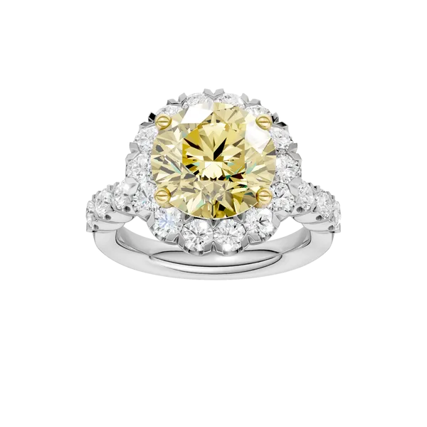 ELEGANT HALO RING (Yellow ROUND)/3CT, 4.33CTW Cellini Design Jewelers Orange, CT