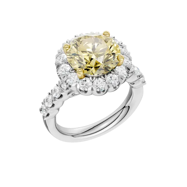 ELEGANT HALO RING (Yellow ROUND)/3CT, 4.33CTW Image 2 Cellini Design Jewelers Orange, CT