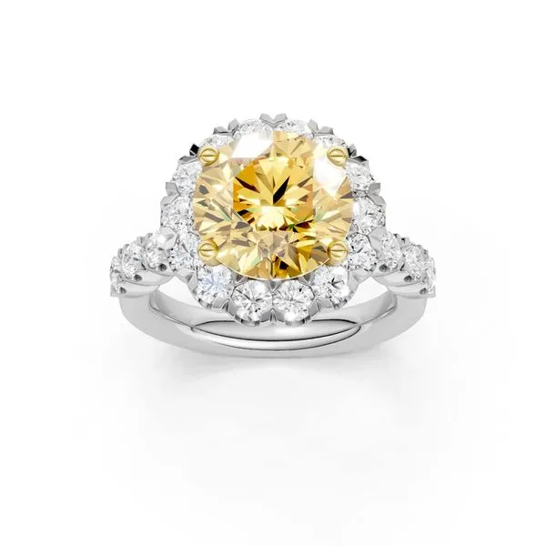 ELEGANT HALO RING (Yellow ROUND)/3CT, 4.33CTW Image 5 Cellini Design Jewelers Orange, CT