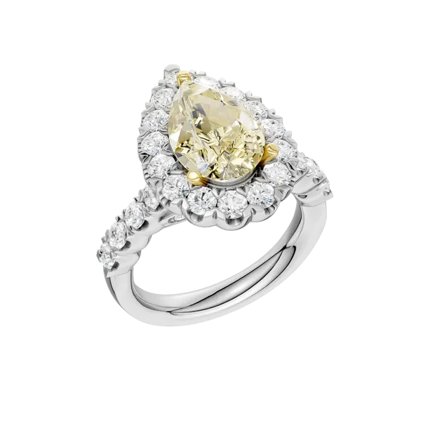 ELEGANT HALO RING (Yellow PEAR)/3CT, 4.33CTW Image 2 Cellini Design Jewelers Orange, CT