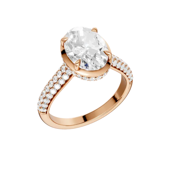 Hidden Halo Dome Shank Engagement Ring (OVAL,ROUND)/2CT, 2.50CTW Image 2 Cellini Design Jewelers Orange, CT