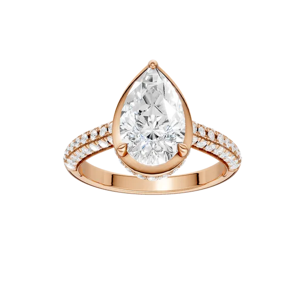 Hidden Halo Dome Shank Engagement Ring (PEAR,ROUND)/2CT, 2.50CTW Hart's Jewelers Grants Pass, OR