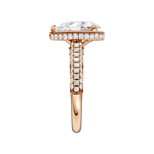 Hidden Halo Dome Shank Engagement Ring (PEAR,ROUND)/2CT, 2.50CTW Image 3 Hart's Jewelers Grants Pass, OR