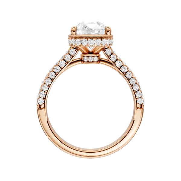 Hidden Halo Dome Shank Engagement Ring (PEAR,ROUND)/2CT, 2.50CTW Image 4 Cellini Design Jewelers Orange, CT