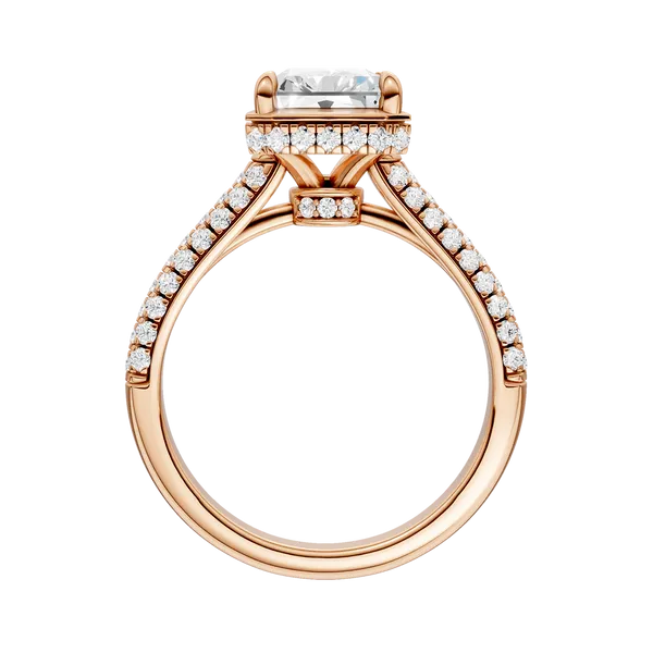 Hidden Halo Dome Shank Engagement Ring (RADIANT,ROUND)/2CT, 2.50CTW Image 4 Valentine's Fine Jewelry Dallas, PA