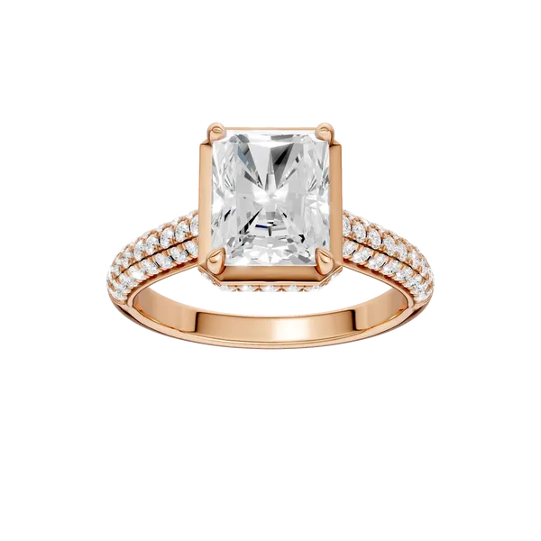 Hidden Halo Dome Shank Engagement Ring (RADIANT,ROUND)/2CT, 2.50CTW Image 5 Valentine's Fine Jewelry Dallas, PA