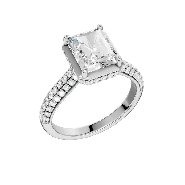 Hidden Halo Dome Shank Engagement Ring (RADIANT,ROUND)/2CT, 2.50CTW Image 2 Galloway and Moseley, Inc. Sumter, SC