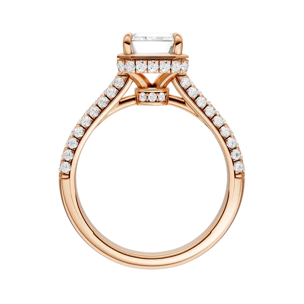 Hidden Halo Dome Shank Engagement Ring (EMERALD,ROUND)/2CT, 2.50CTW Image 4 Valentine's Fine Jewelry Dallas, PA