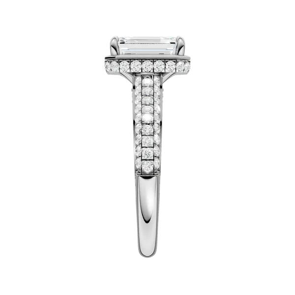 Hidden Halo Dome Shank Engagement Ring (EMERALD,ROUND)/2CT, 2.50CTW Image 3 Galloway and Moseley, Inc. Sumter, SC