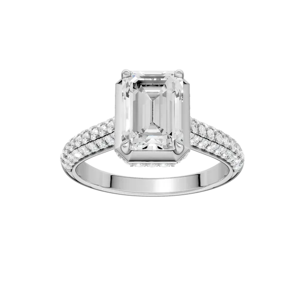 Hidden Halo Dome Shank Engagement Ring (EMERALD,ROUND)/2CT, 2.50CTW Image 5 Galloway and Moseley, Inc. Sumter, SC