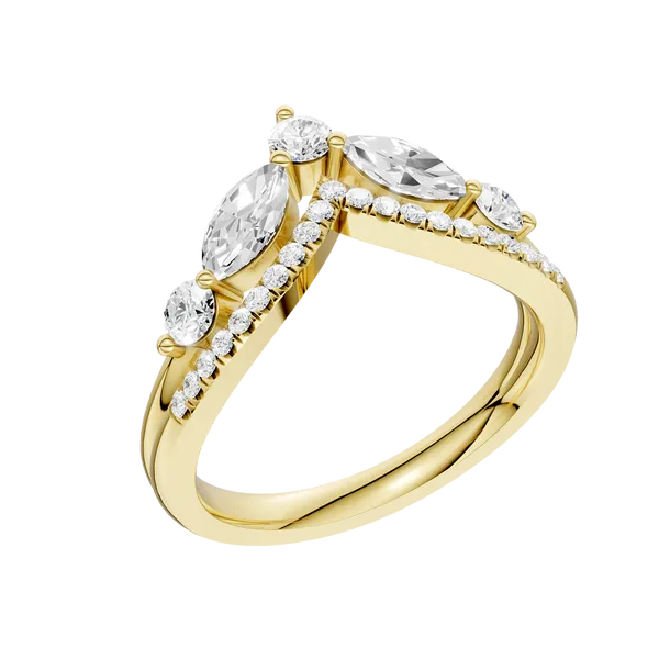 Split Shank Chevron Band (MRQ,ROUND)/0.75CTW Image 2 Cellini Design Jewelers Orange, CT