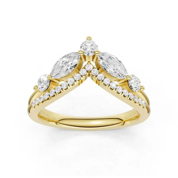 Split Shank Chevron Band (MRQ,ROUND)/0.75CTW Image 5 Cellini Design Jewelers Orange, CT