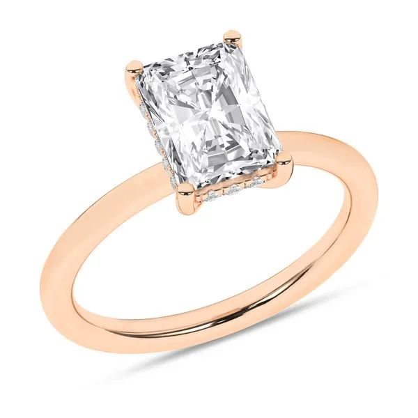 Hidden Halo Plain Shank Engagement Ring (Radiant)/2Ct, 2.1Ctw Image 2 Valentine's Fine Jewelry Dallas, PA