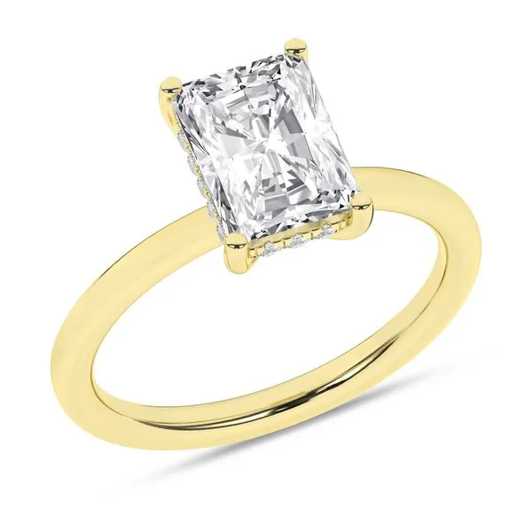 Hidden Halo Plain Shank Engagement Ring (Radiant)/2Ct, 2.1Ctw Image 3 Valentine's Fine Jewelry Dallas, PA