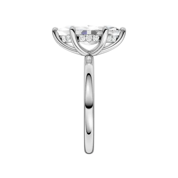 HIDDEN HALO PLAIN SHANK ENGAGEMENT RING (MRQ)/2.5CT, 2.6CTW Image 3 Cellini Design Jewelers Orange, CT