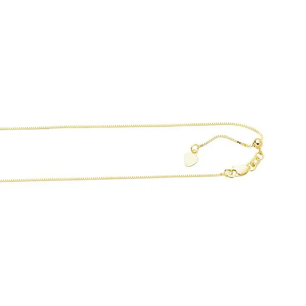 10K Gold 0.68mm Adjustable Box Chain Tennies Jewelry Appleton, WI