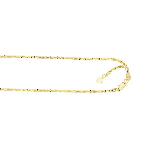 10K Gold 1.2mm Adjustable Sparkle Chain Tennies Jewelry Appleton, WI