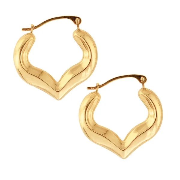 10K Gold Half Heart Hoop Earring Thomas A. Davis Jewelers Holland, MI