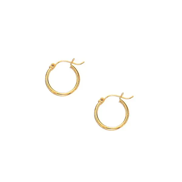10K Gold 2x15mm Hoop Earring Tennies Jewelry Appleton, WI