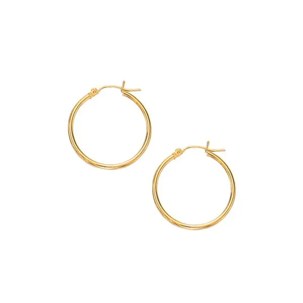 10K Gold 2x25mm Hoop Earring Tennies Jewelry Appleton, WI