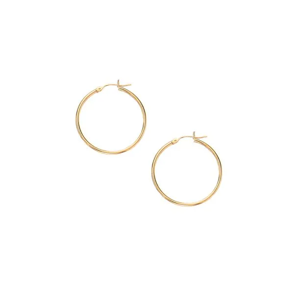 10K Gold 1.5x25mm Hoop Earring Tennies Jewelry Appleton, WI