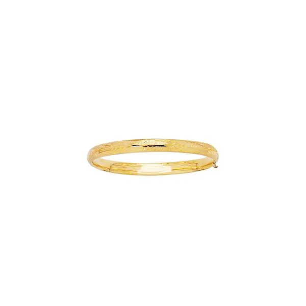 14K Gold 5.5.mm Filagree Pattern & Florentine Finish Bangle Tennies Jewelry Appleton, WI