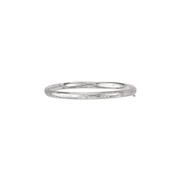 14K White Gold 5.0mm Filagree Children's Bangle Tennies Jewelry Appleton, WI