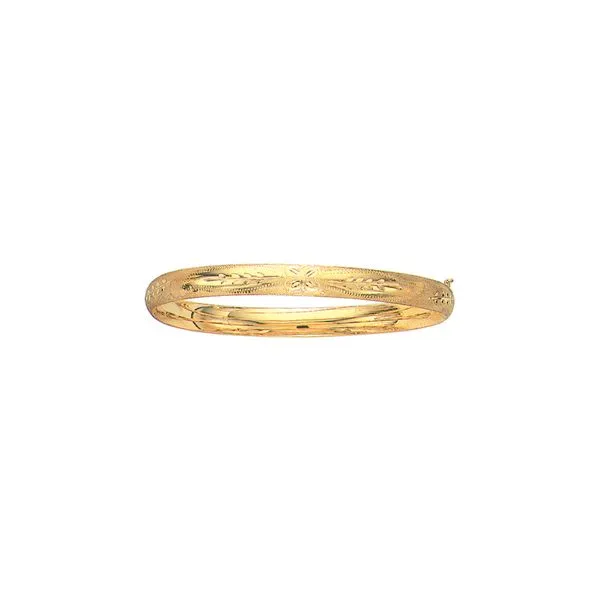 14K Gold 6mm Floral Design Bangle Tennies Jewelry Appleton, WI