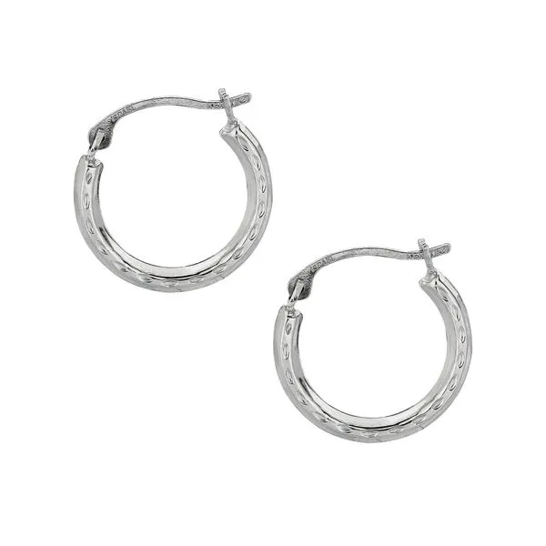 10K Gold Mini Diamond Cut Hoop Earring Tennies Jewelry Appleton, WI