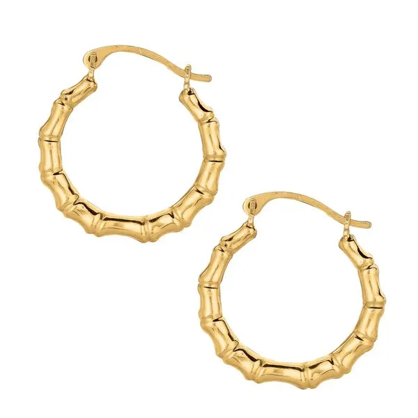 10K Gold Bamboo Hoop Earring Tennies Jewelry Appleton, WI