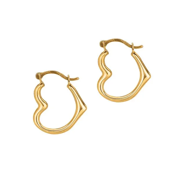 10K Gold Heart Hoop Earring Alan Miller Jewelers Oregon, OH
