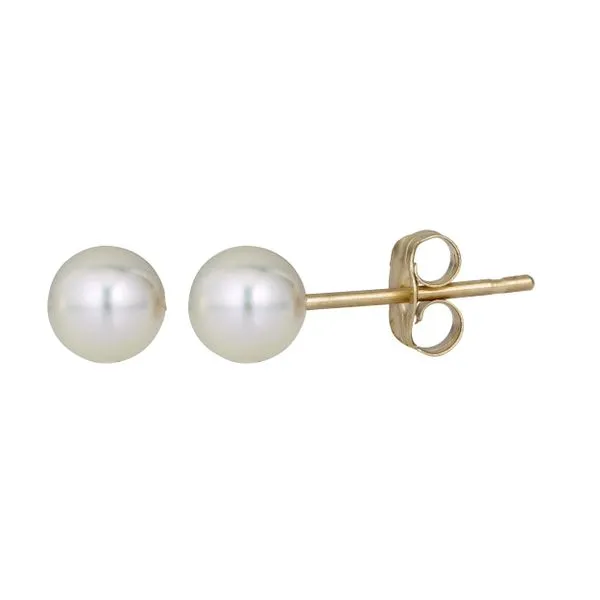 14K Gold  6MM Pearl Stud Earring Thomas A. Davis Jewelers Holland, MI