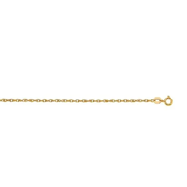 14K Gold 1.0mm Machine Rope Chain (Carded)  Tennies Jewelry Appleton, WI