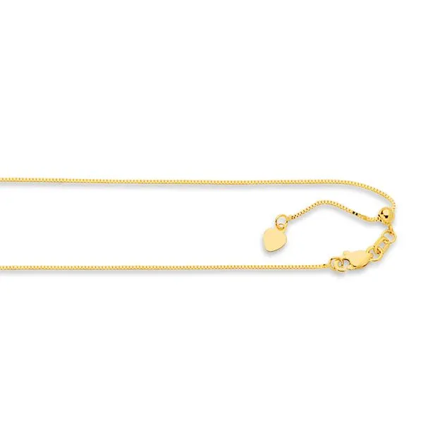 14K Gold 0.68mm Adjustable Box Chain Tennies Jewelry Appleton, WI