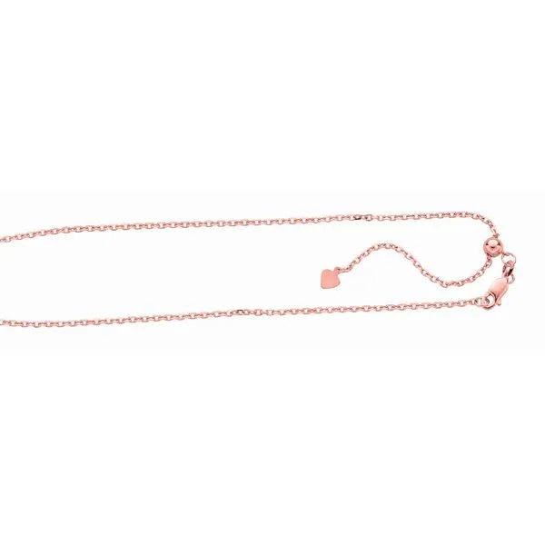 Silver 1.8mm Adjustable Rose Cable Chain Wood's Jewelers Mount Pleasant, PA