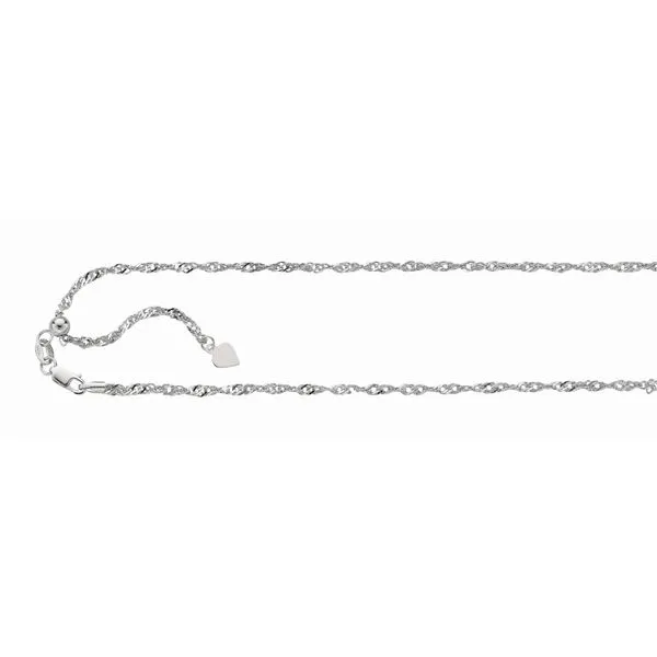 Silver 1.5mm Adjustable Singapore Chain  Alan Miller Jewelers Oregon, OH