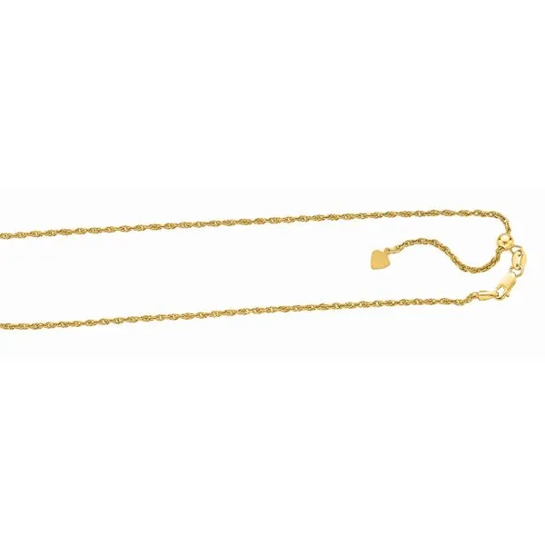 Silver 1.5mm Adjustable Yellow Rope Chain  Tennies Jewelry Appleton, WI