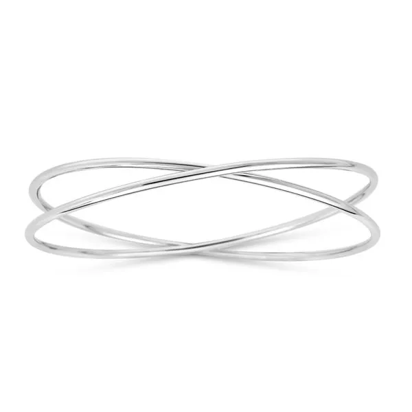 Silver Slip on Crossover Bangle Tennies Jewelry Appleton, WI