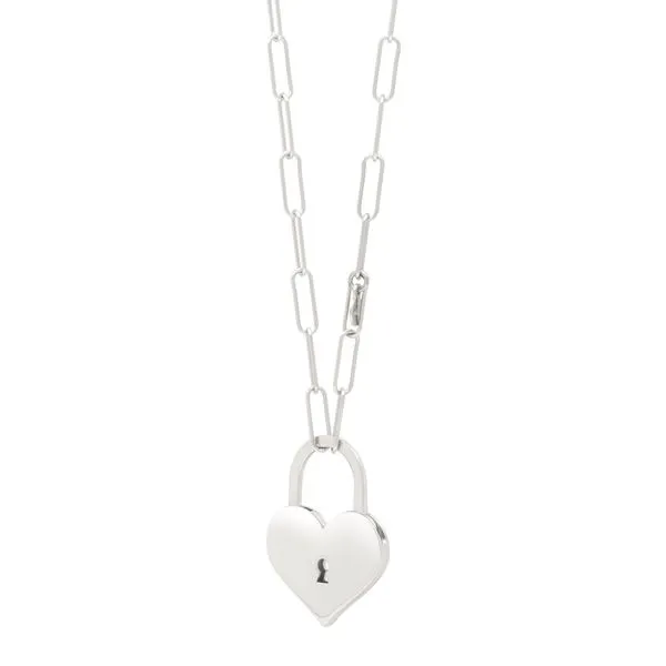 Silver Padlock Heart Necklace  Tennies Jewelry Appleton, WI