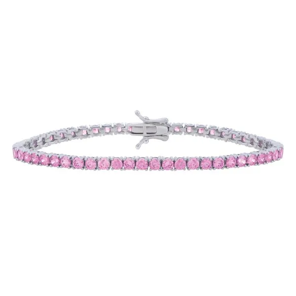 Silver Pink CZ Tennis Bracelet Comstock Jewelers Edmonds, WA