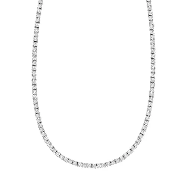 Silver White CZ Tennis Necklace James & Williams Jewelers Berwyn, IL
