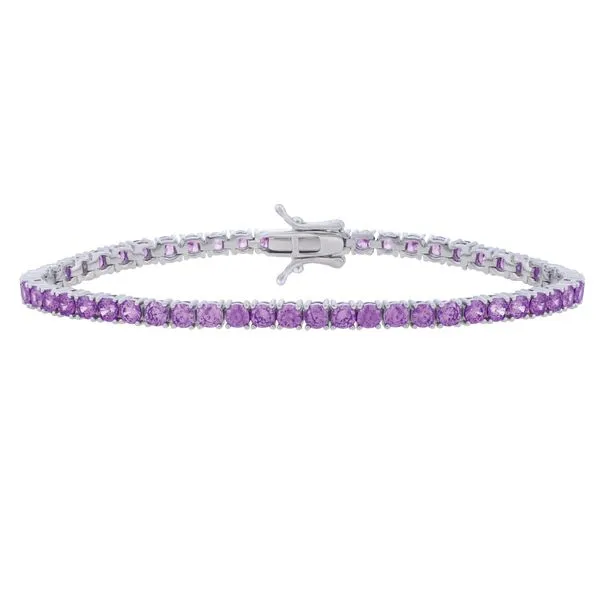 Silver Purple CZ Tennis Bracelet Thomas A. Davis Jewelers Holland, MI