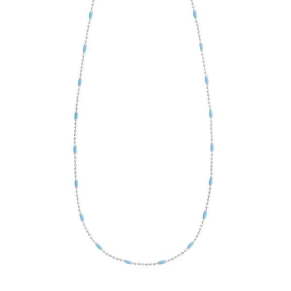 Silver Enamel Beaded Chain Necklace Gysbers Jewelry Waupun, WI