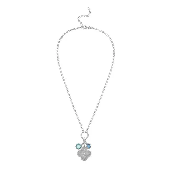 Silver Flower CZ Charm Necklace Clater Jewelers Louisville, KY