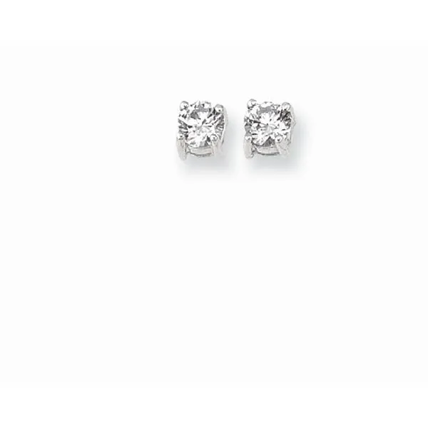 Silver 4MM Round CZ Earring Tennies Jewelry Appleton, WI