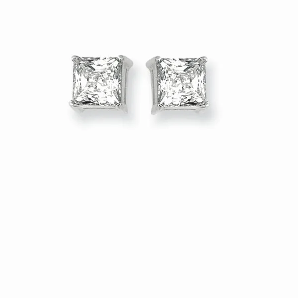 Silver 6MM Princess CZ Earring Tennies Jewelry Appleton, WI