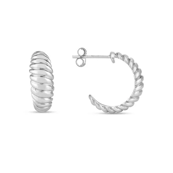 Silver Small Ribbed Hoops Tennies Jewelry Appleton, WI