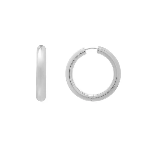 Silver Round Snap Clasp Hoops Scirto's Jewelry Lockport, NY